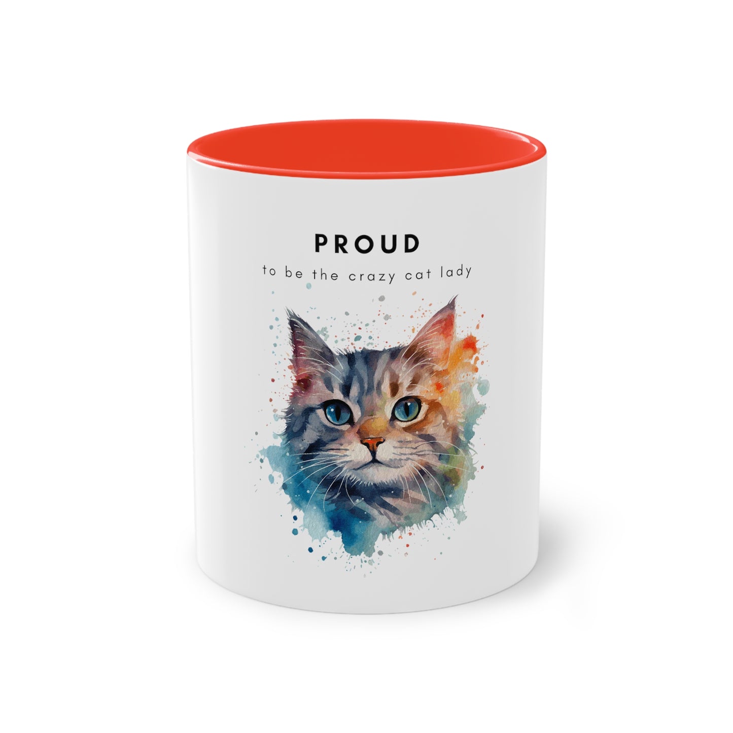 Proud To Be The Crazy Cat Lady Two-Tone Coffee Mug, 325ml - White