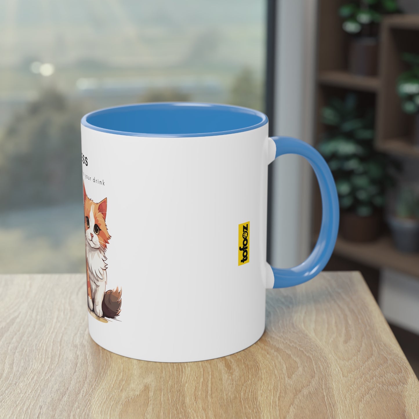 Guess Whose Hair Cats Two-Tone Coffee Mug, 325ml - White