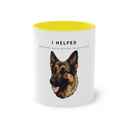 I Helped Add Glitter German Shepherd Two-Tone Coffee Mug, 325ml - White