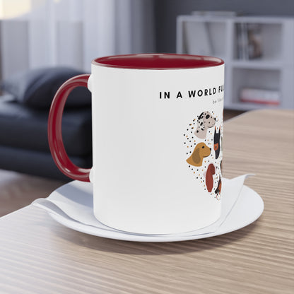 In A World Full Of People Dog Two-Tone Coffee Mug, 325ml - White