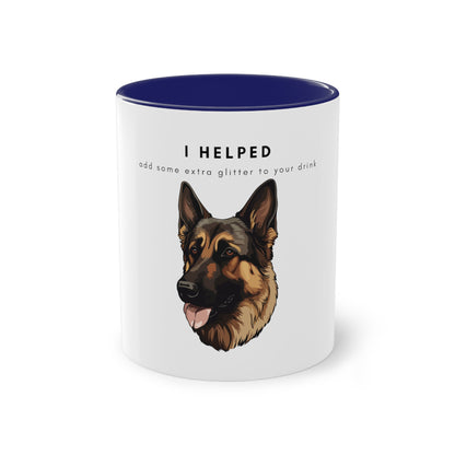 I Helped Add Glitter German Shepherd Two-Tone Coffee Mug, 325ml - White