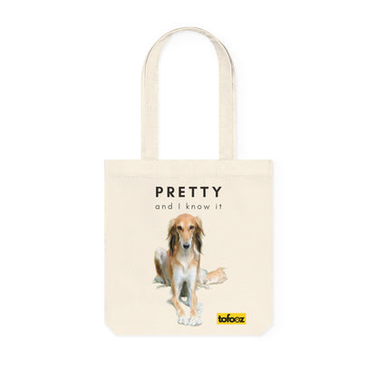 Pretty And I Know It Borzoi Woven Tote Bag