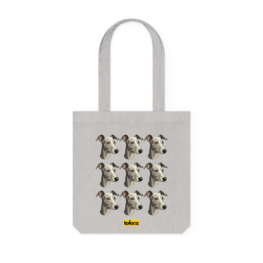 Greyhound Head Print Woven Tote Bag