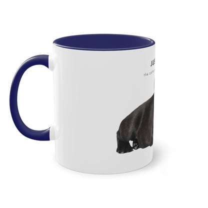 Just Wait Caffeine Black French Bulldog Puppy Two-Tone Coffee Mug, 325ml - White