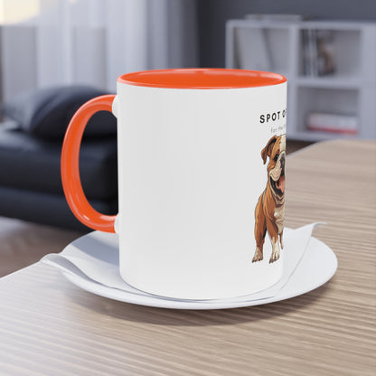 Spot Of Tea For The English Bulldog Two-Tone Coffee Mug, 325ml - White