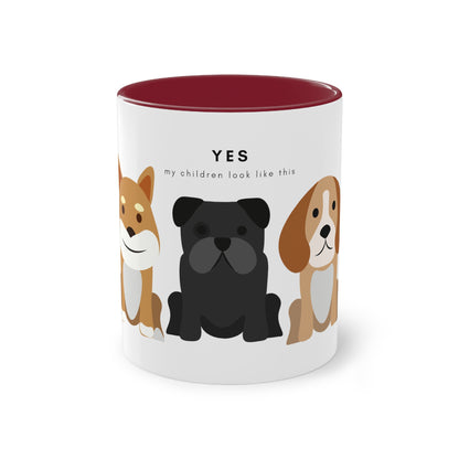 Yes My Children Look Like This Dogs Two-Tone Coffee Mug, 325ml - White