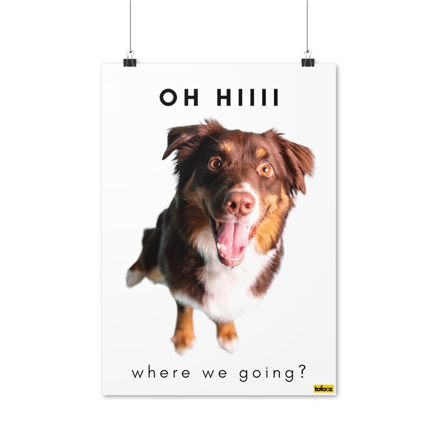 Hiii Where We Going Red Tri Aussie Poster - Various Sizes