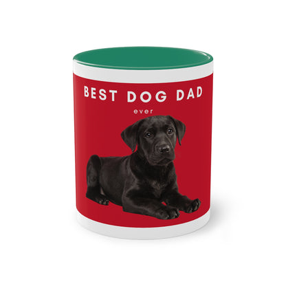 Best Dog Dad Black Lab Two-Tone Coffee Mug, 325ml - Red