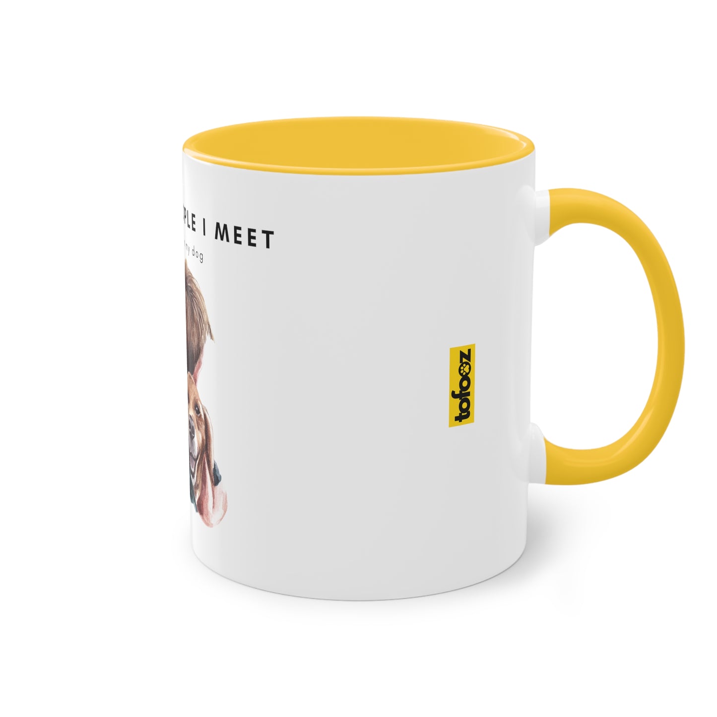 More People I Meet More I Love My Dog (M) Two-Tone Coffee Mug, 325ml - White