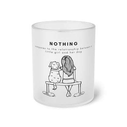 Nothing Compares Little Girl And Dog - Frosted Glass Mug, 325ml