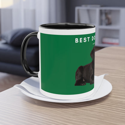 Best Dog Dad Black Lab Two-Tone Coffee Mug, 325ml - Green