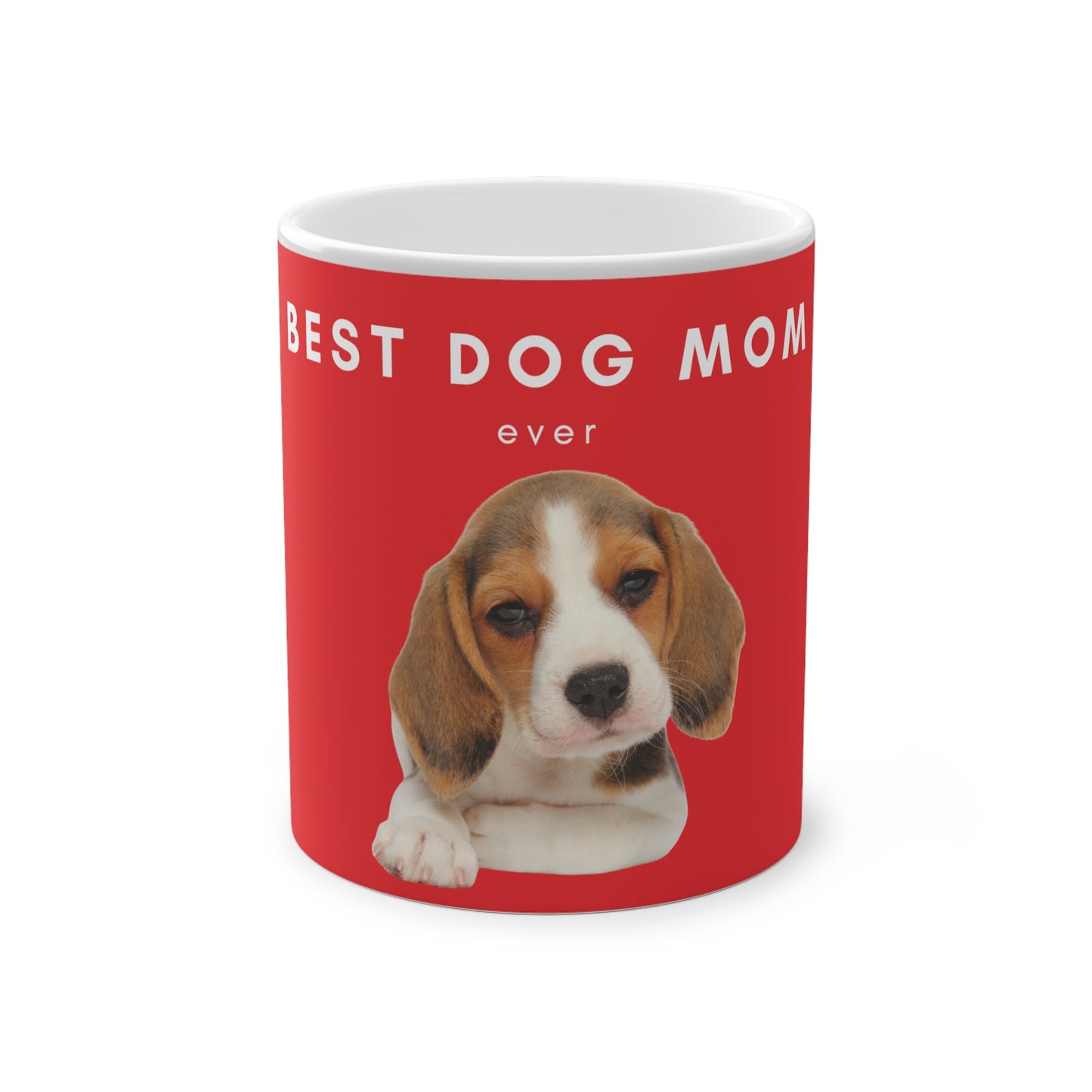 Best Dog Mom Beagle Magic Mug, 325ml - Red