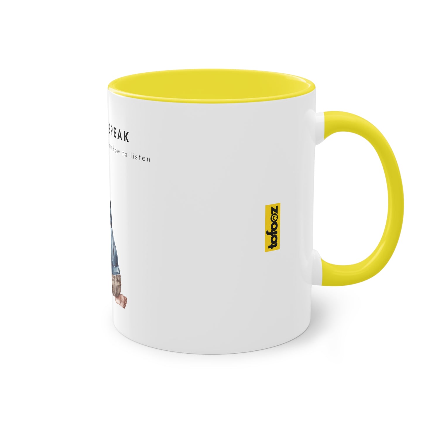 Dogs Do Speak Two-Tone Coffee Mug, 325ml - White