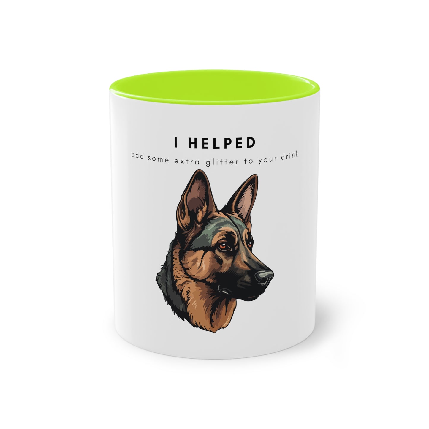 I Helped Add Glitter German Shepherd Two-Tone Coffee Mug, 325ml - White