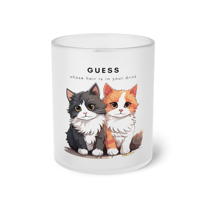 Guess Whose Hair Cats - Frosted Glass Mug, 325ml