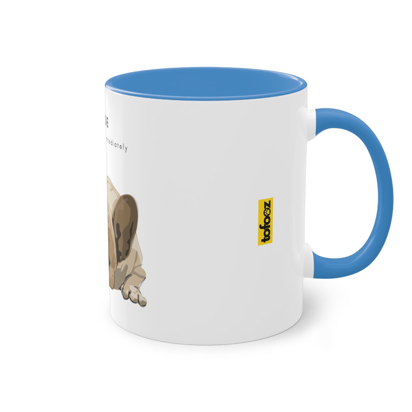 Please Provide Caffeine Immediately French Bulldog Two-Tone Coffee Mug, 325ml - White