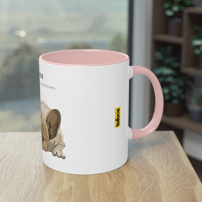 Please Provide Caffeine Immediately French Bulldog Two-Tone Coffee Mug, 325ml - White