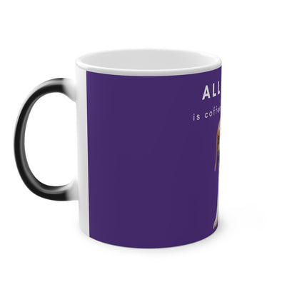 All I Need Is Coffee And A Beagle Magic Mug, 325ml - Purple