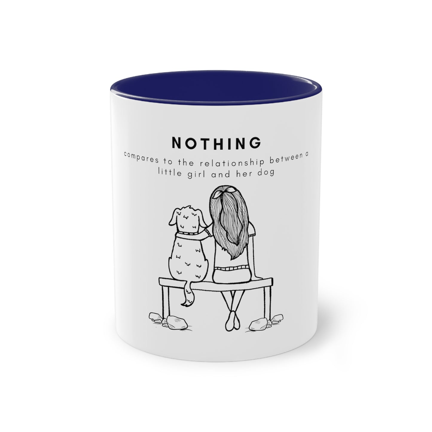 Nothing Compares Little Girl And Dog Two-Tone Coffee Mug, 325ml - White