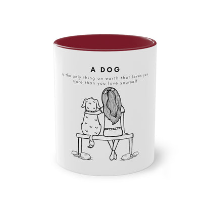 A Dog's Love Two-Tone Coffee Mug, 325ml - White