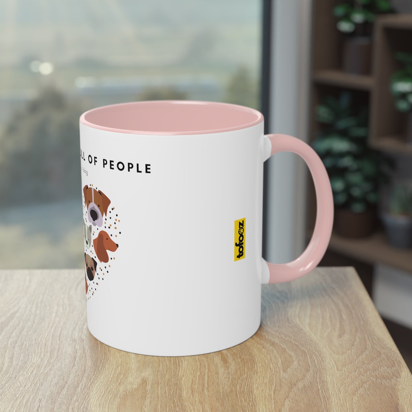 In A World Full Of People Dog Two-Tone Coffee Mug, 325ml - White