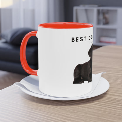 Best Dog Mom Black Lab Two-Tone Coffee Mug, 325ml - White