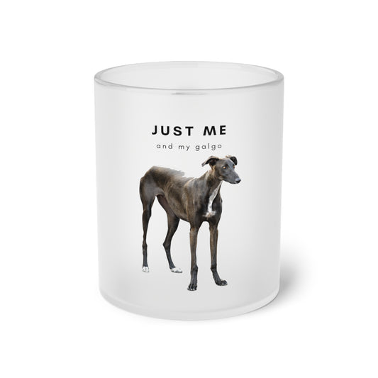 Just Me And My Galgo Brown White Chest - Frosted Glass Mug, 325ml