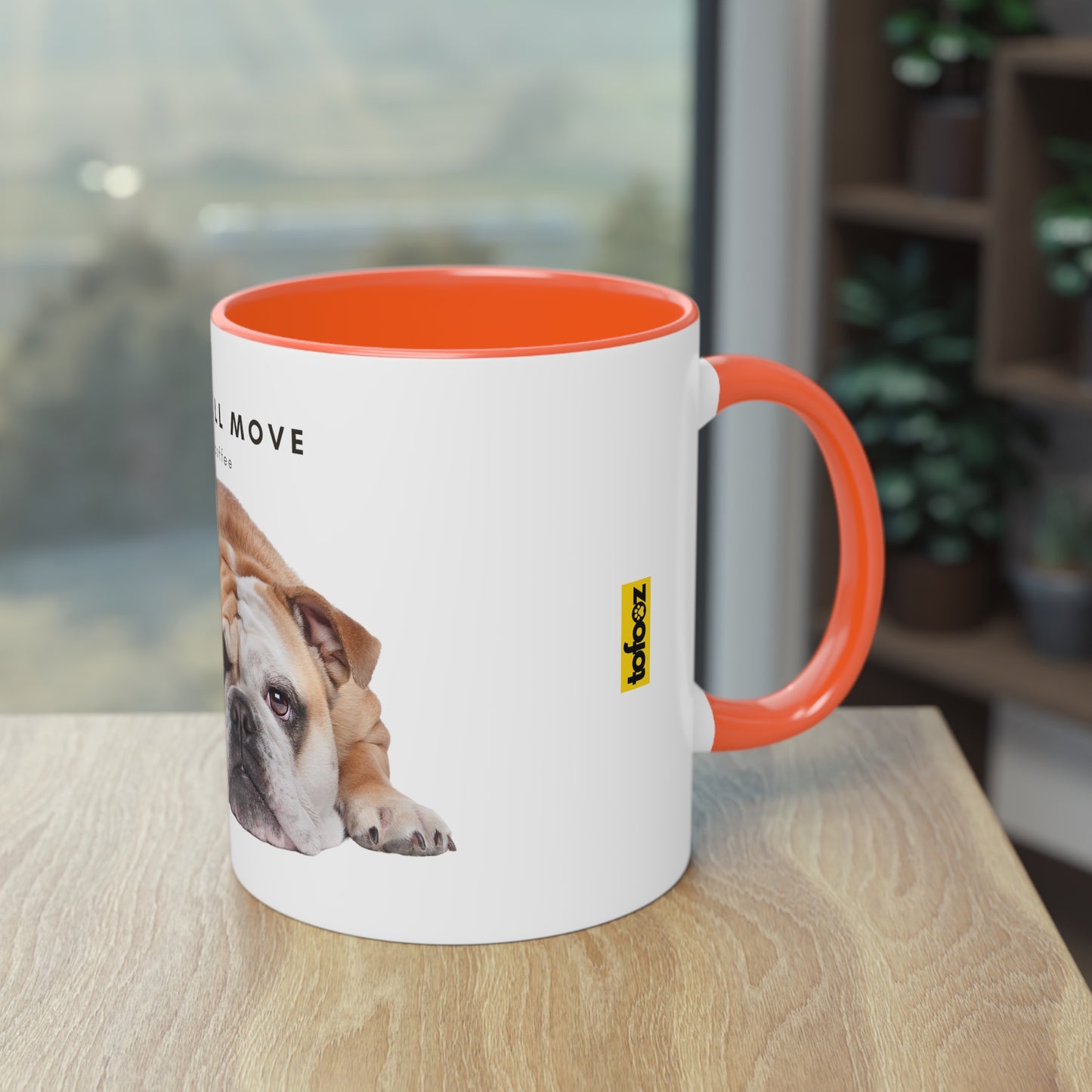 Maybe After Coffee Bulldog Two-Tone Coffee Mug, 325ml - White