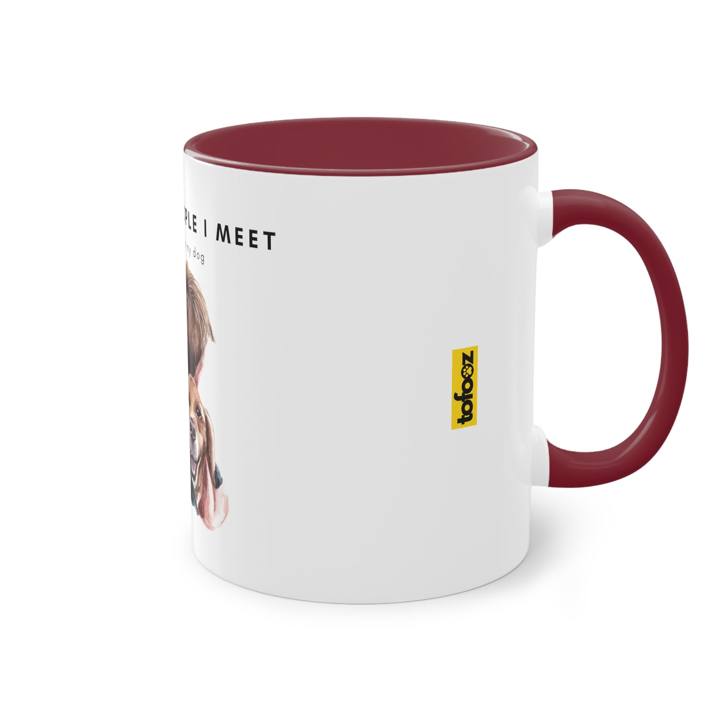 More People I Meet More I Love My Dog (M) Two-Tone Coffee Mug, 325ml - White