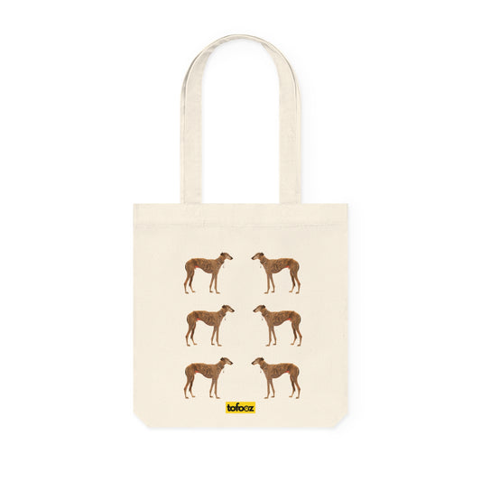 Galgo Brindle Print Woven Tote Bag