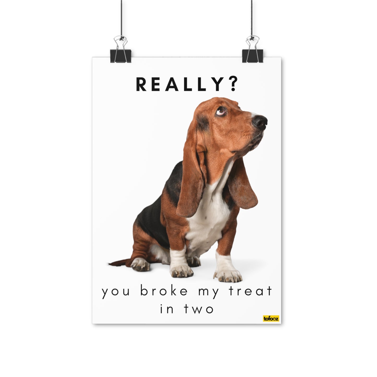 Really, Broke My Treat In Two Basset Hound Poster - Various Sizes