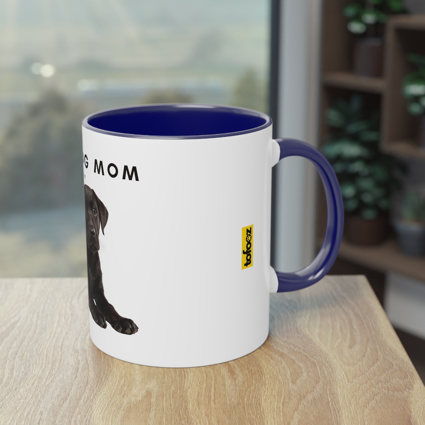 Best Dog Mom Black Lab Two-Tone Coffee Mug, 325ml - White