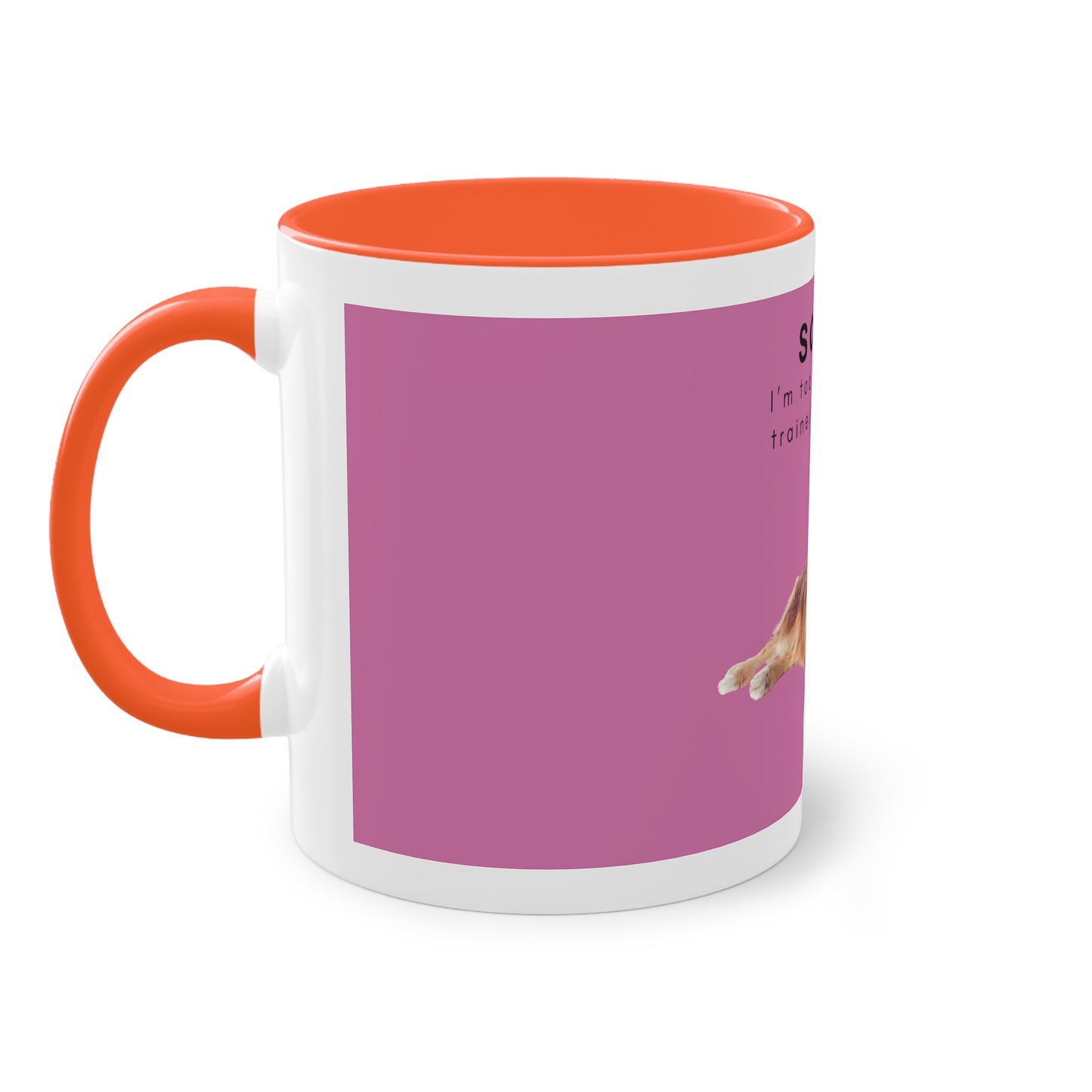 Sorry Too Busy Being Trained Red Merle Aussie Two-Tone Coffee Mug, 325ml - Pink