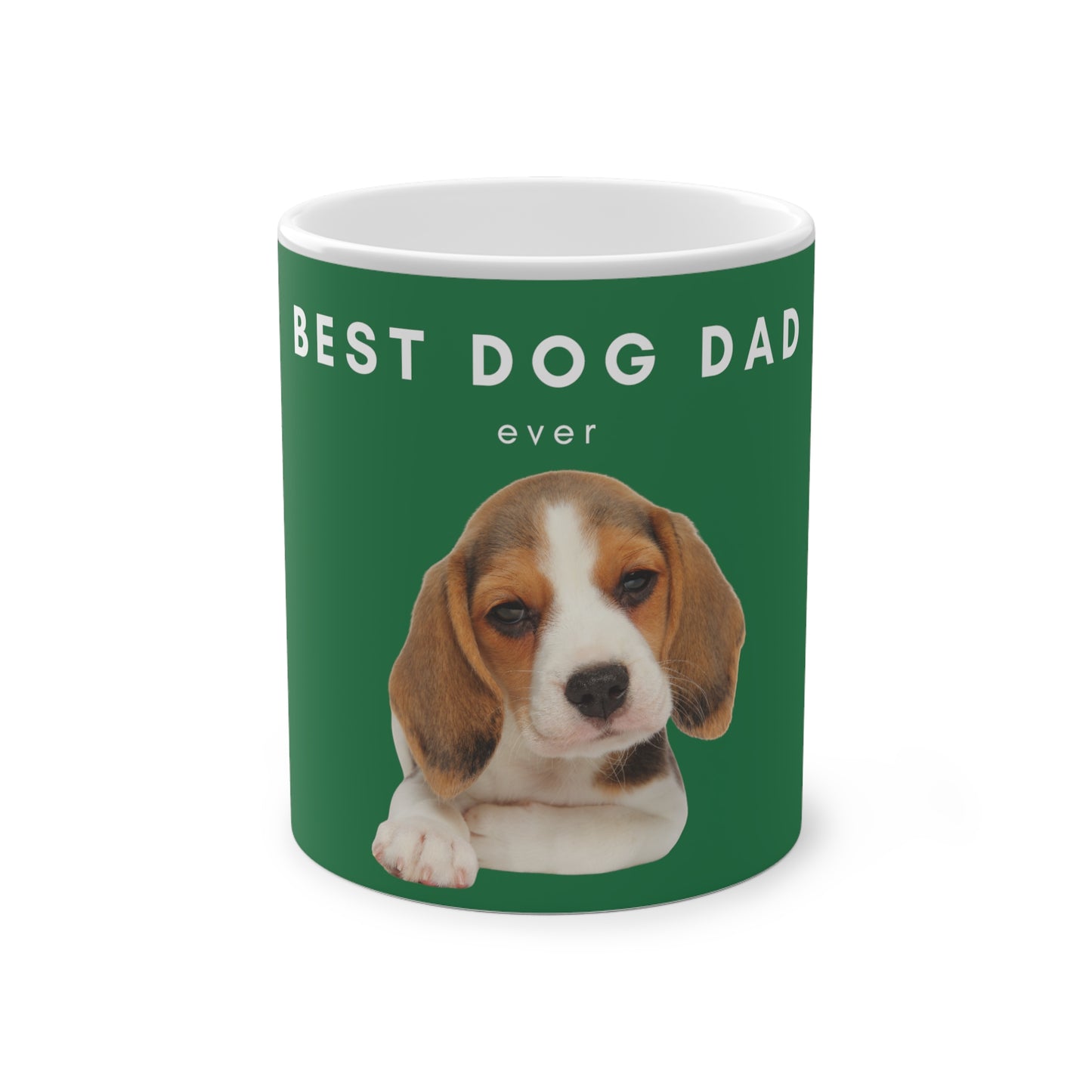 Best Dog Dad Beagle Magic Mug, 325ml - Green