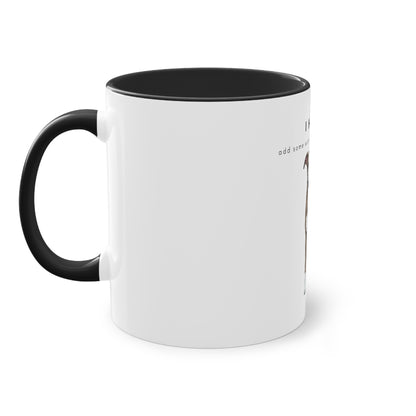 I Helped Add Glitter Greyhound Two-Tone Coffee Mug, 325ml - White