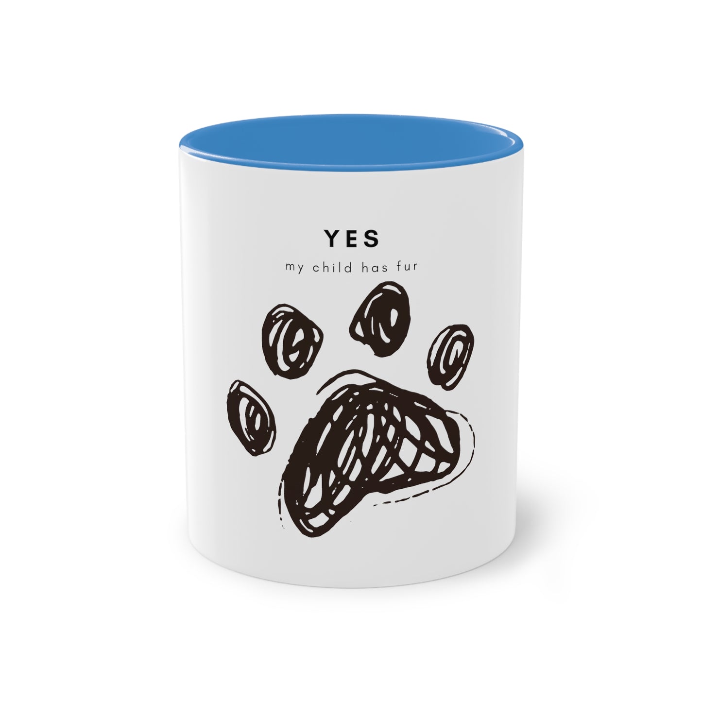 Yes My Child Has Fur Two-Tone Coffee Mug, 325ml - White