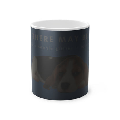 There May Be A Little Beagle Glitter Magic Mug, 325ml - Light Blue