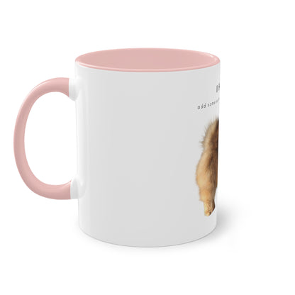 I Helped Add Glitter Tan Pomeranian Two-Tone Coffee Mug, 325ml - White