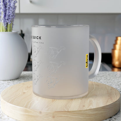 Quick It's Time For Coffee - Frosted Glass Mug, 325ml