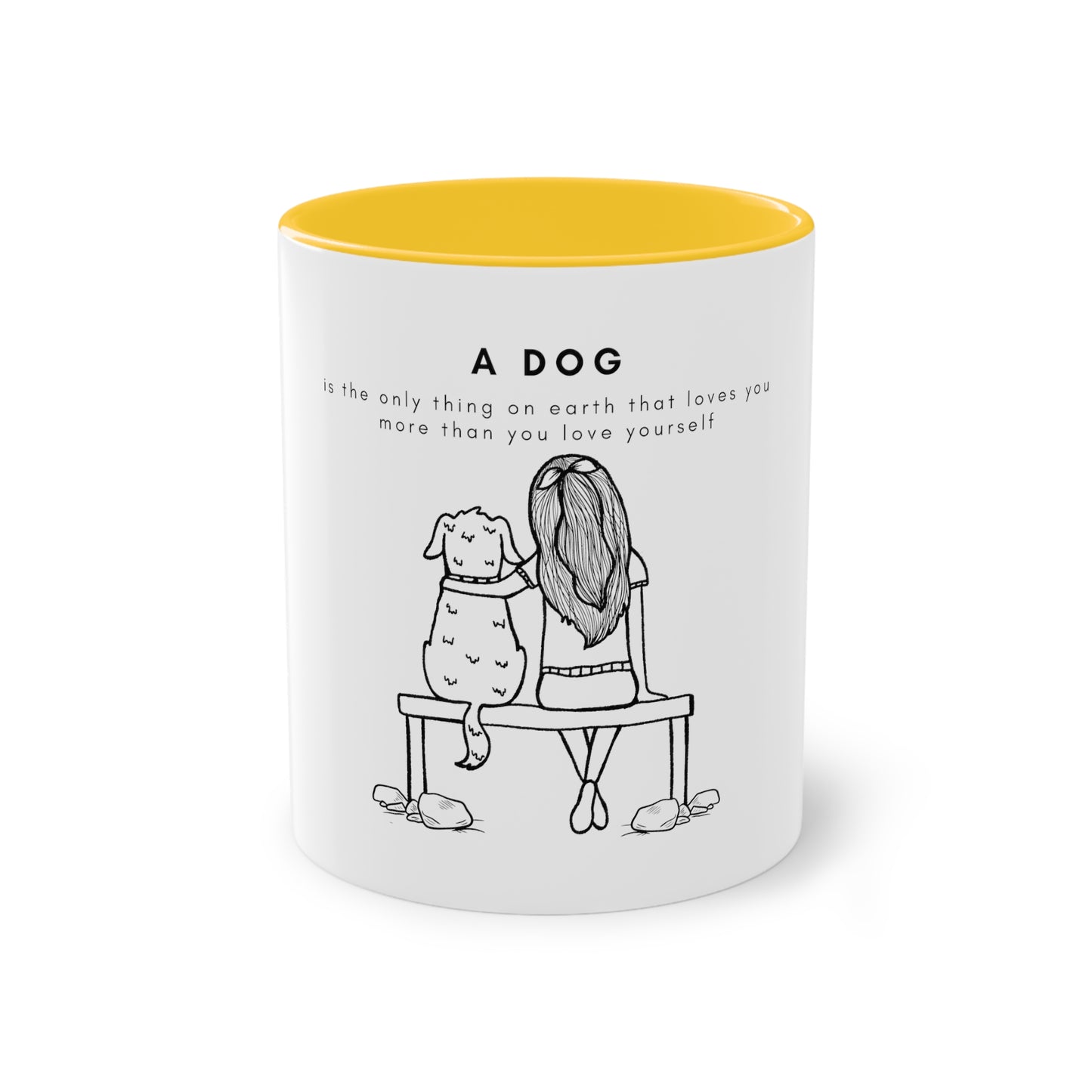 A Dog's Love Two-Tone Coffee Mug, 325ml - White