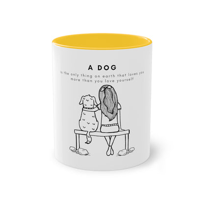 A Dog's Love Two-Tone Coffee Mug, 325ml - White