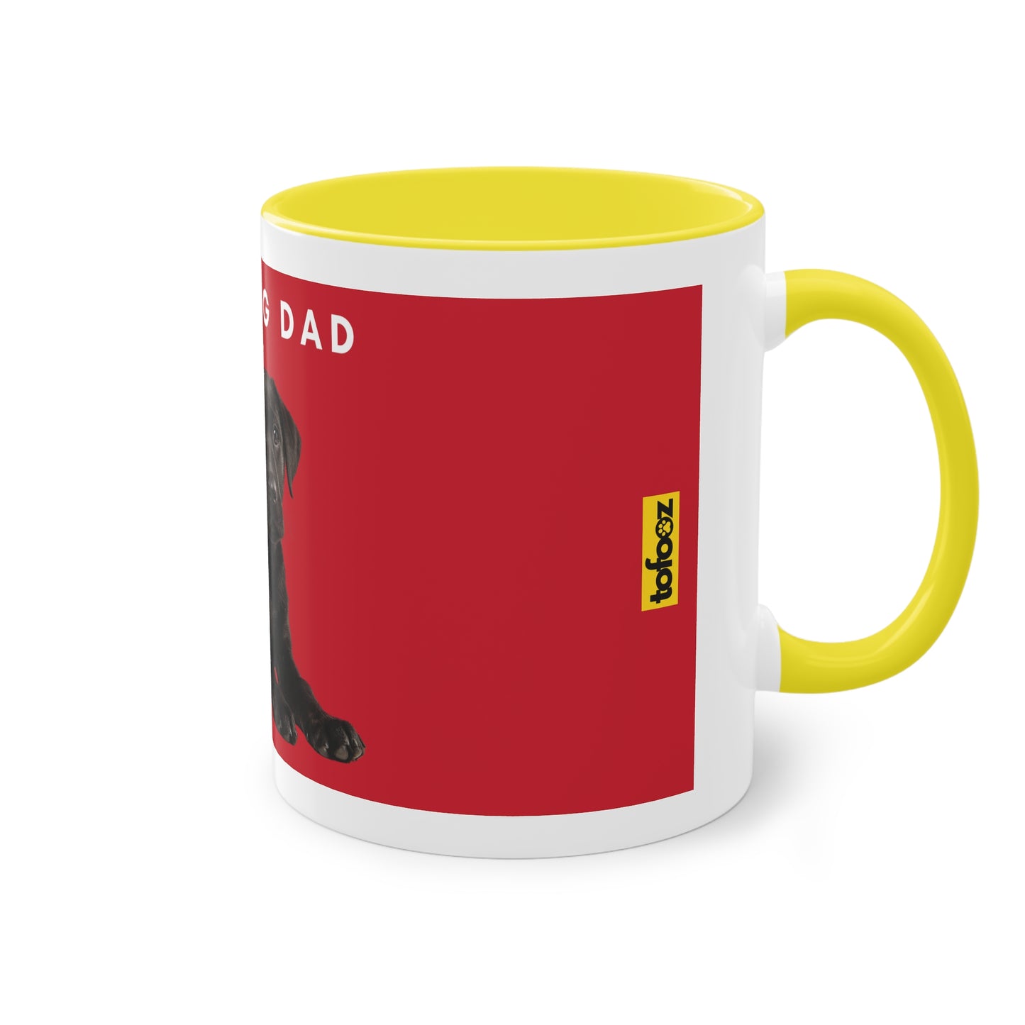 Best Dog Dad Black Lab Two-Tone Coffee Mug, 325ml - Red