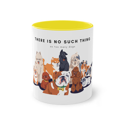 No Such Thing As Too Many Dogs Two-Tone Coffee Mug, 325ml - White