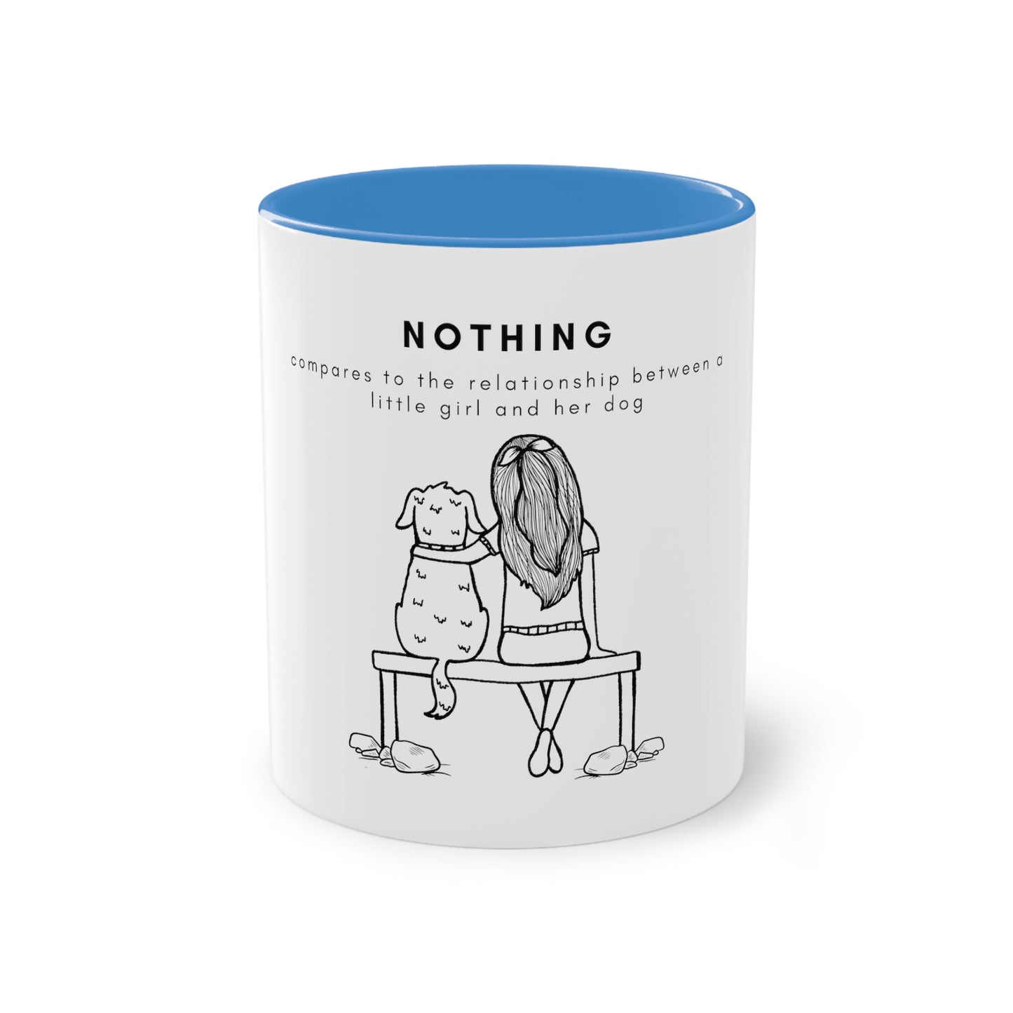 Nothing Compares Little Girl And Dog Two-Tone Coffee Mug, 325ml - White