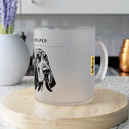 I Helped Add Glitter Bloodhound - Frosted Glass Mug, 325ml