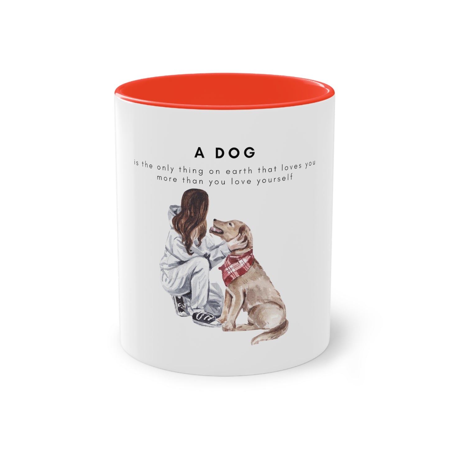 A Dog Love Yourself Two-Tone Coffee Mug, 325ml - White