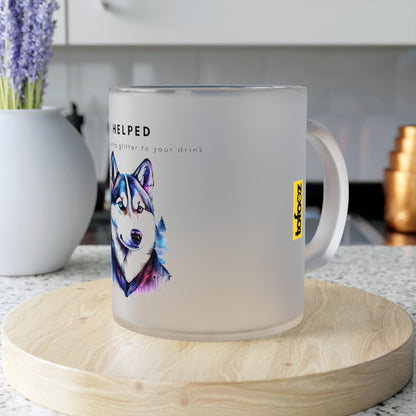 I Helped Add Glitter Husky Galaxy - Frosted Glass Mug, 325ml