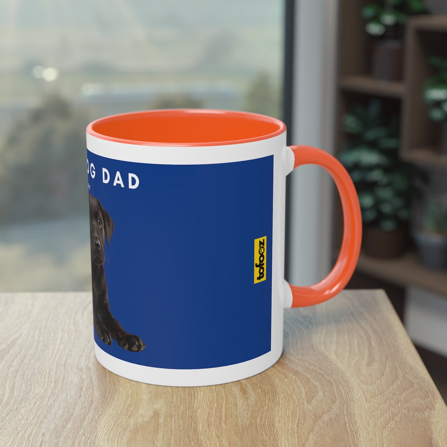 Best Dog Dad Black Lab Two-Tone Coffee Mug, 325ml - Blue