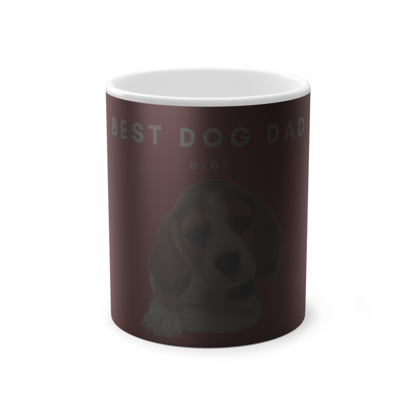 Best Dog Dad Beagle Magic Mug, 325ml - Red