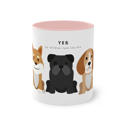 Yes My Children Look Like This Dogs Two-Tone Coffee Mug, 325ml - White